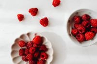 Kaboompics - Raspberry Bowls On White Marble