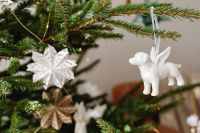 Kaboompics - Close Up of White Reindeer Christmas Ornament