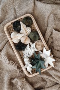 Kaboompics - Tray of Handmade Paper Ornaments and White Stars