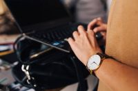 Kaboompics - Woman working on a computer