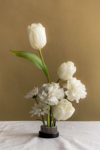 Kaboompics - White Flower Arrangement in Floral Frog