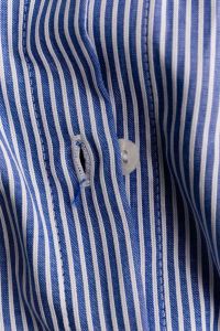 Kaboompics - Striped Cotton Shirt – Button and Buttonhole Angled View