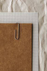 Kaboompics - Notebook With Paper Clip Minimal Workspace Mockup