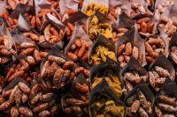Kaboompics - Assorted Cured Sausages in Paper Cones at Madrid Market