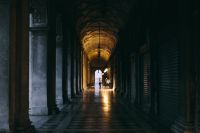 Kaboompics - Shadowed Venetian Arcade Corridor with Repeating Stone Columns
