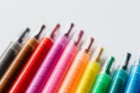 Kaboompics - Soft-Focus Angled Rainbow Crayons, Colorful Back-to-School Art Supply Background