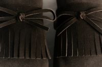 Kaboompics - Close-Up of Dark Brown Suede Fringe Loafers