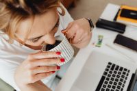 Kaboompics - Overhead Coffee Mug and Smartphone on a Bright Home Office Desk