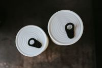 Kaboompics - Two white cans pictured from above