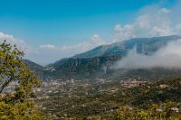 Kaboompics - Amalfi Coast Mountain Valley and Hillside Town under Passing Clouds