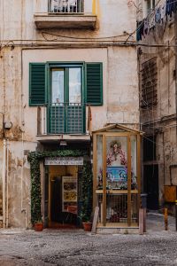 Kaboompics - Religious Shrine and Green Shutters in a Naples Old Town Alley