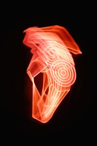 Kaboompics - Abstract Red Neon Light Waves on Dark Background