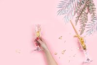 Kaboompics - Pink New Years Wallpaper with Festive Party Table