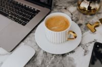 Kaboompics - Coffee in a cup on a marble desk
