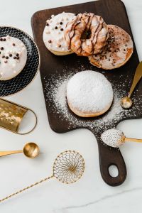 Kaboompics - Homemade Raspberry Polish Paczki Donut with Powdered Sugar