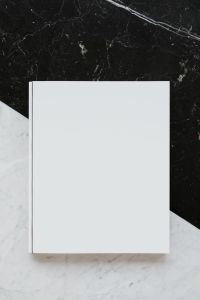 Kaboompics - Mock-up magazine or catalog on marble table