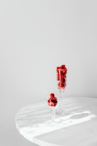 Kaboompics - Two Raspberry Filled Glasses On Marble Table