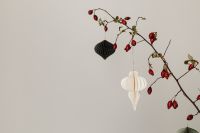 Kaboompics - Red Berry Branch With Neutral Hanging Ornaments