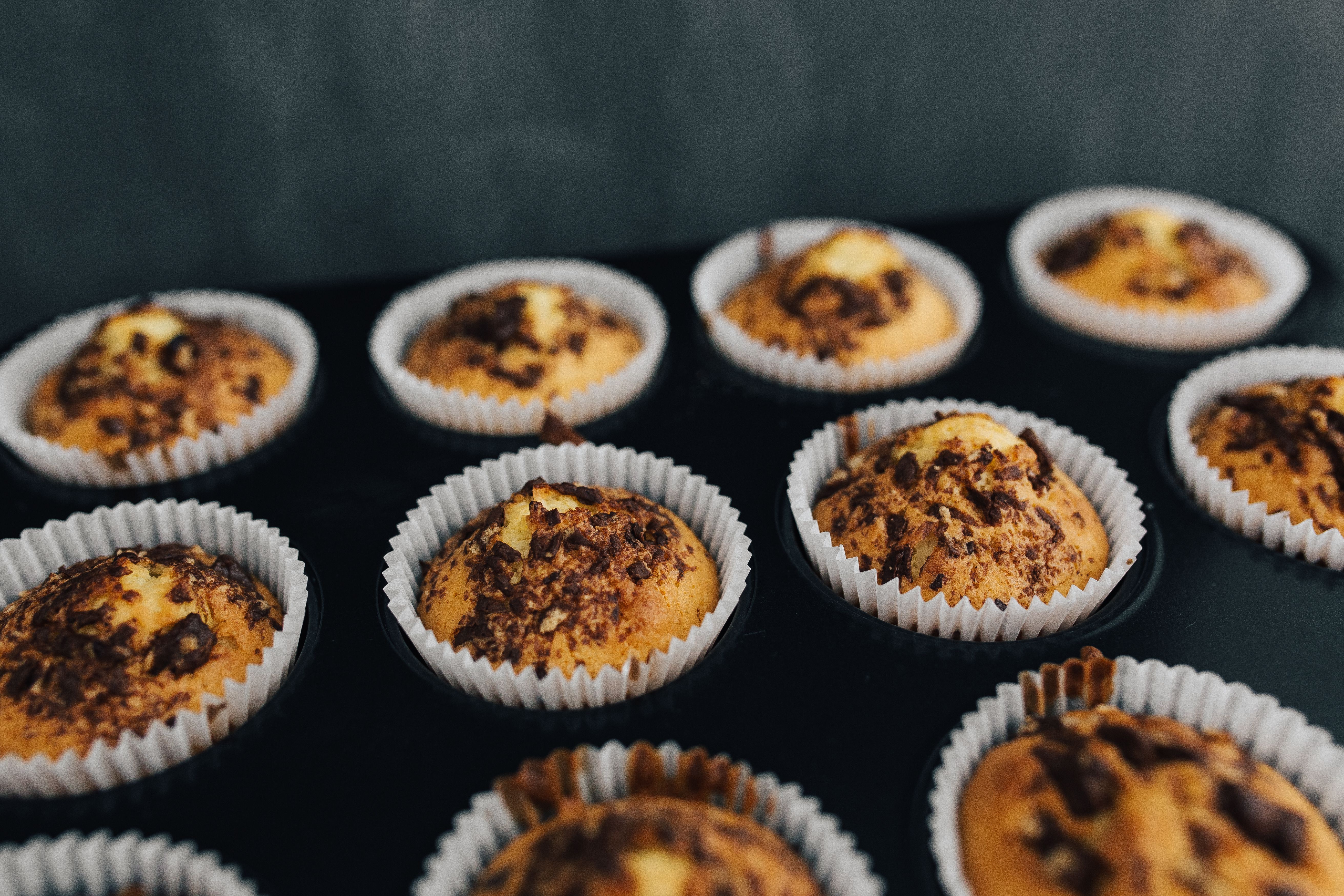 Homemade chocolate chip muffins