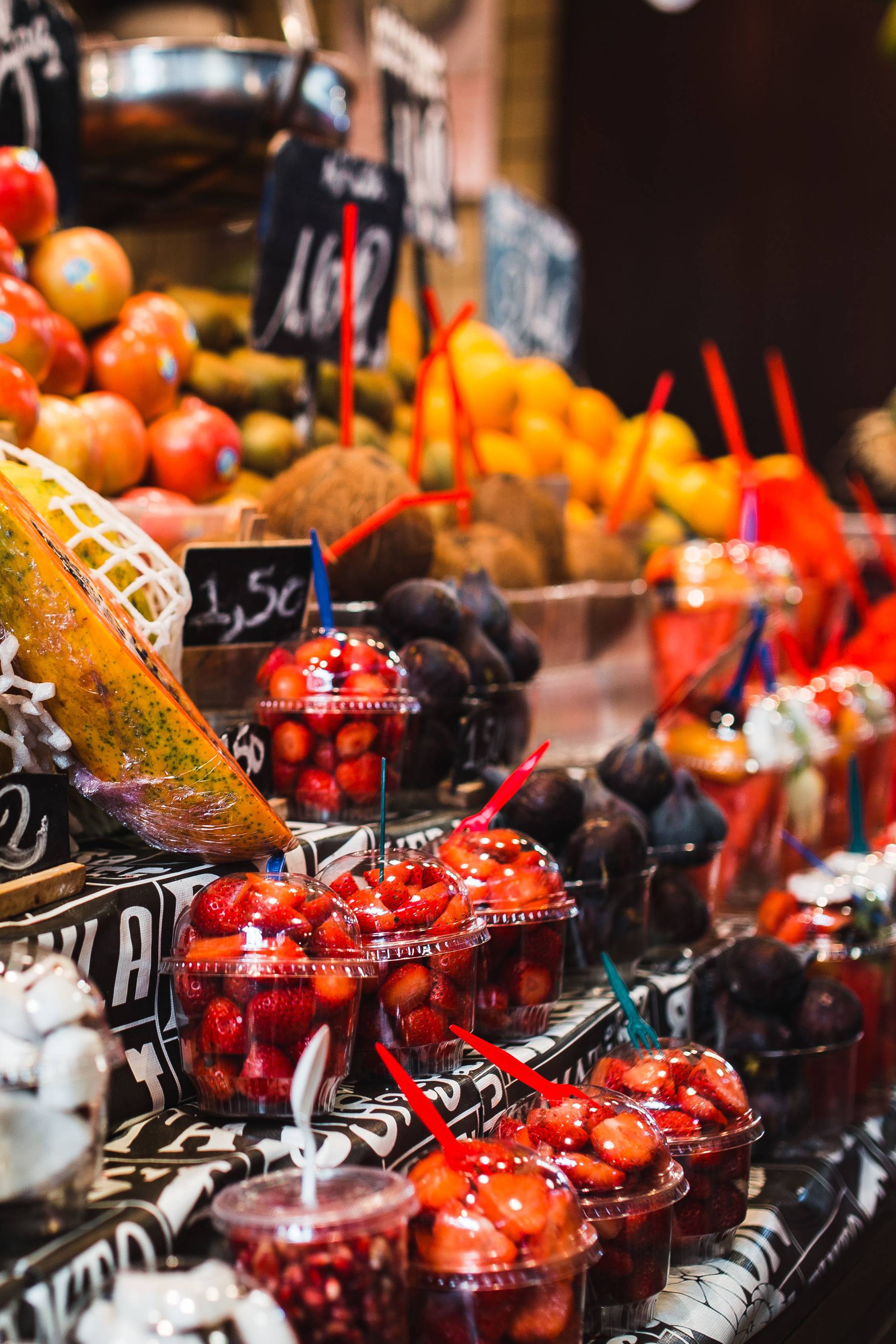 La Boqueria food market Barcelona Spain