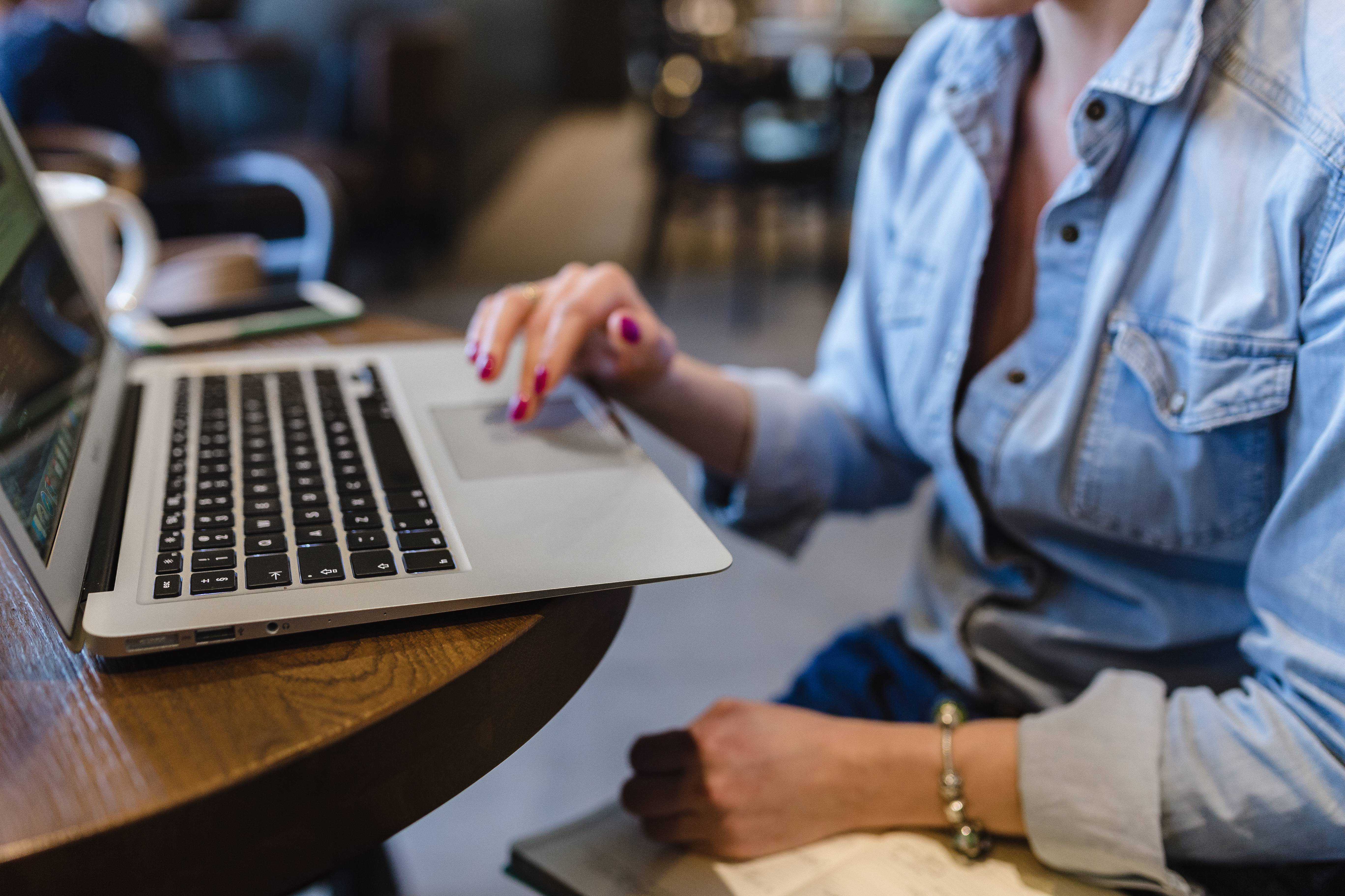 Woman working on a computer