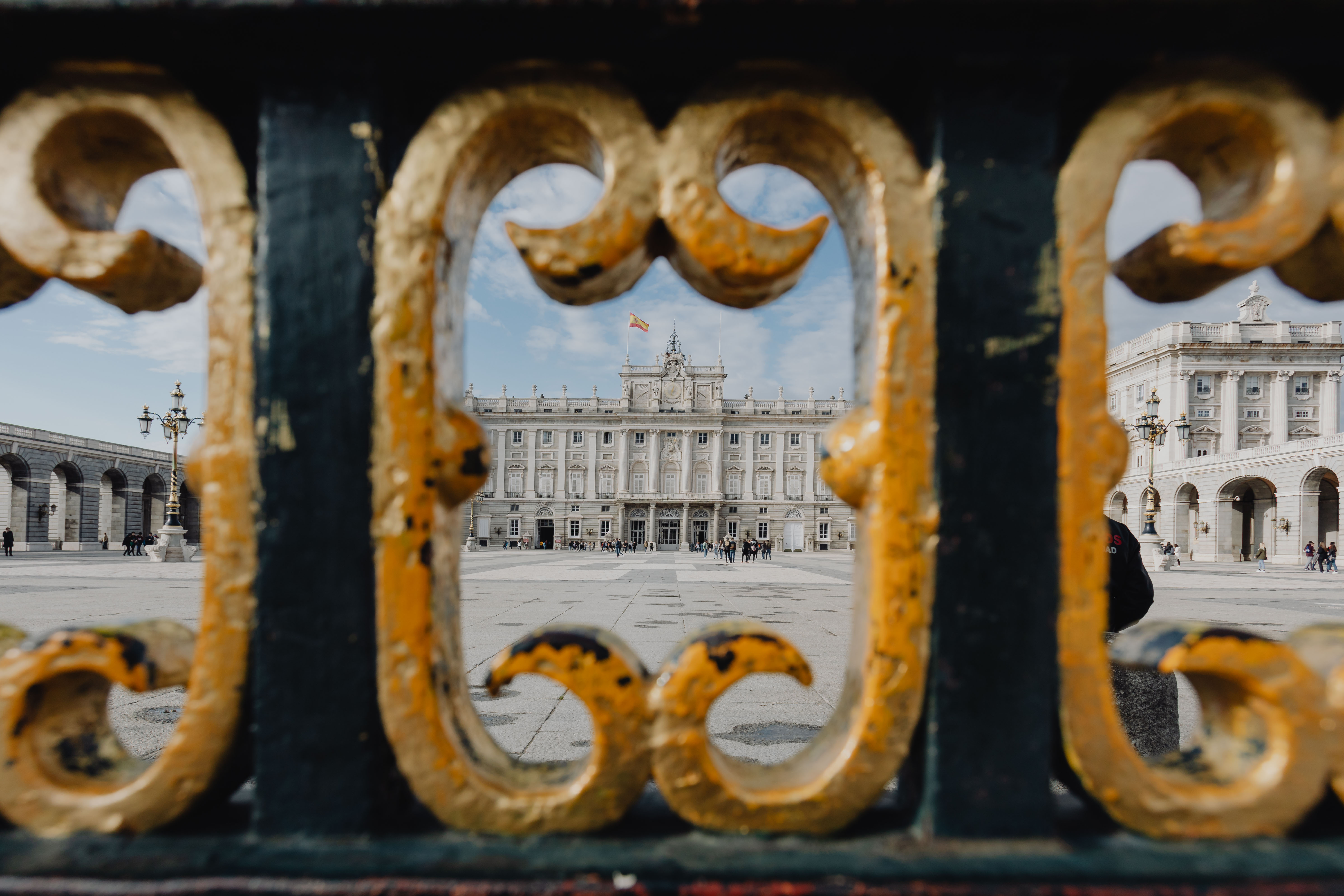 Royal Palace and Sabatini garden in Madrid, Spain