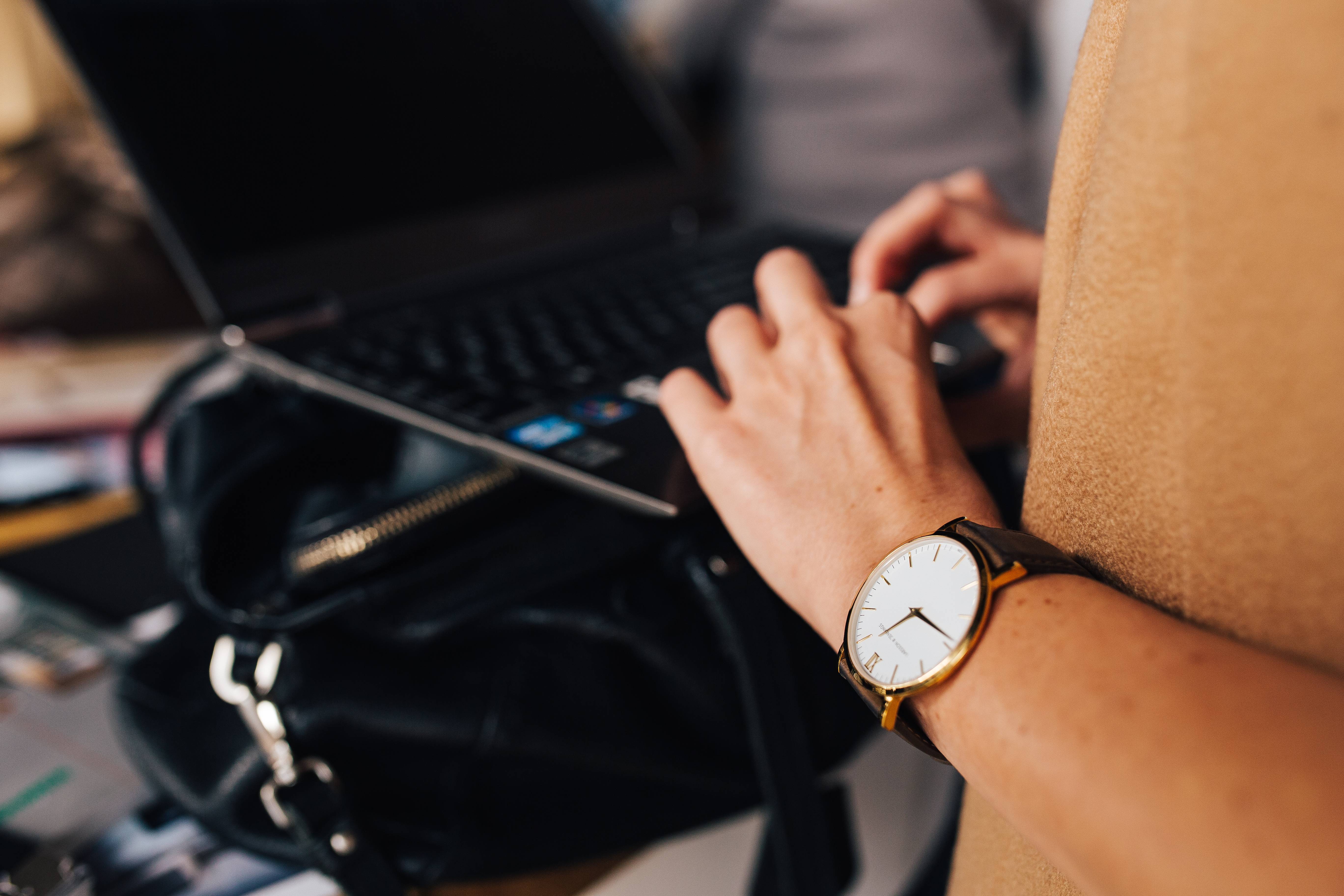 Woman working on a computer