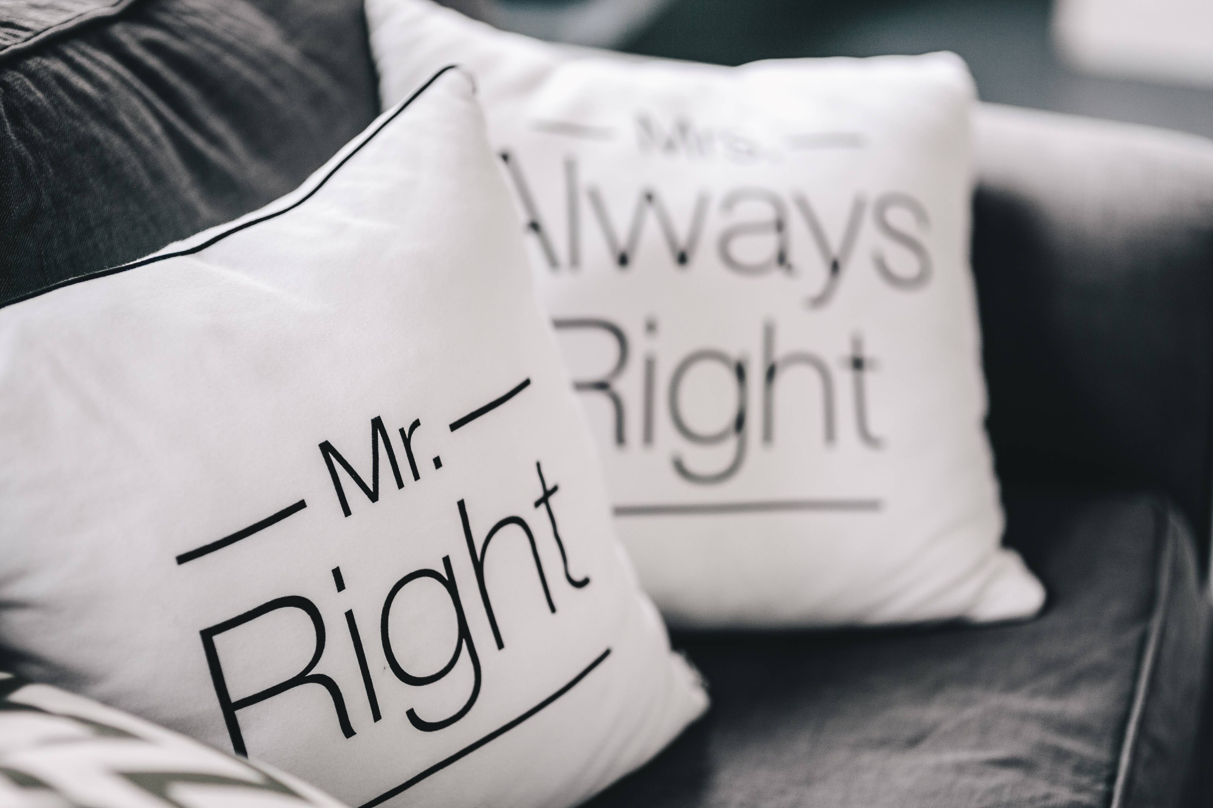 Mr right and 2024 mrs always right pillows