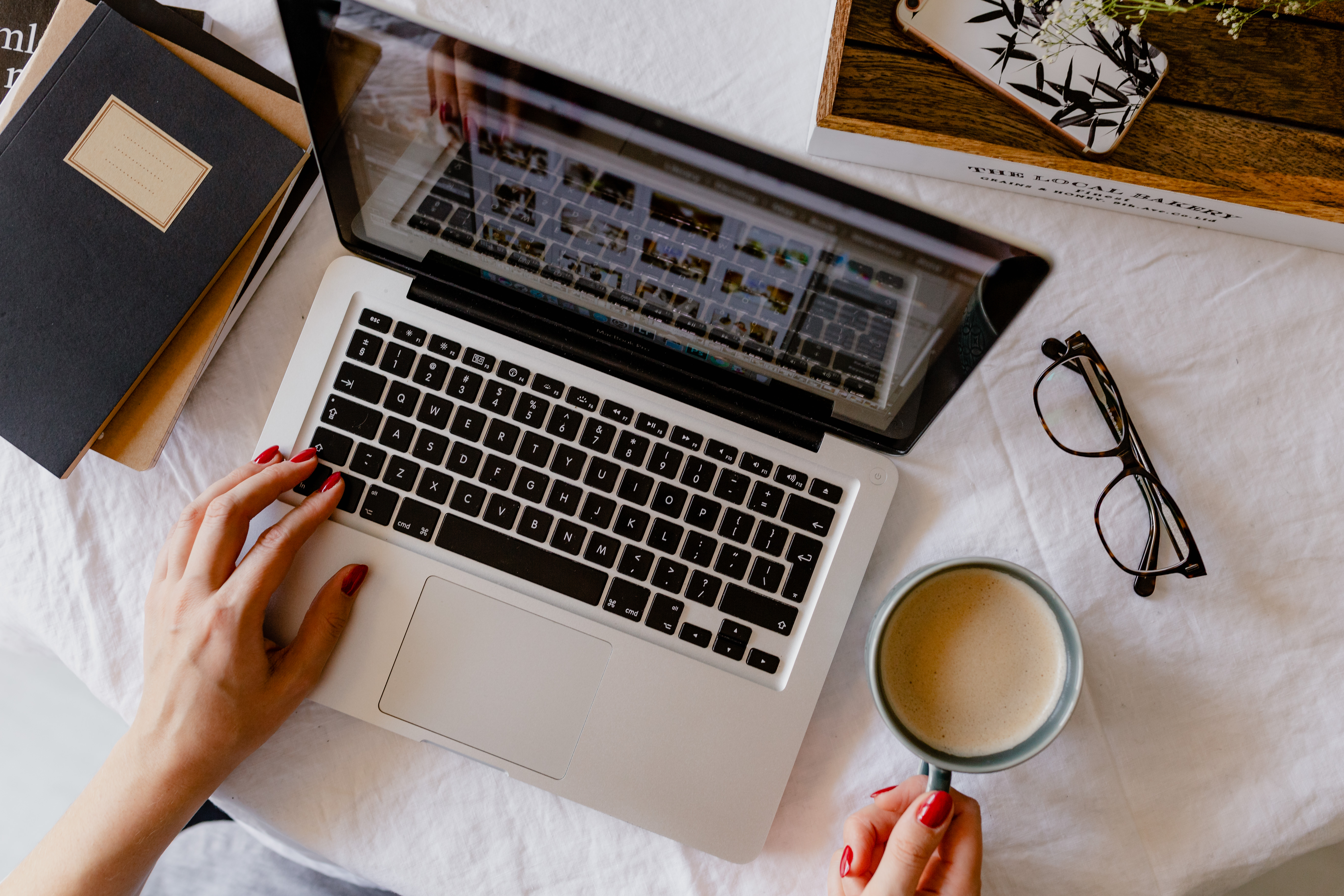 laptop desk coffee