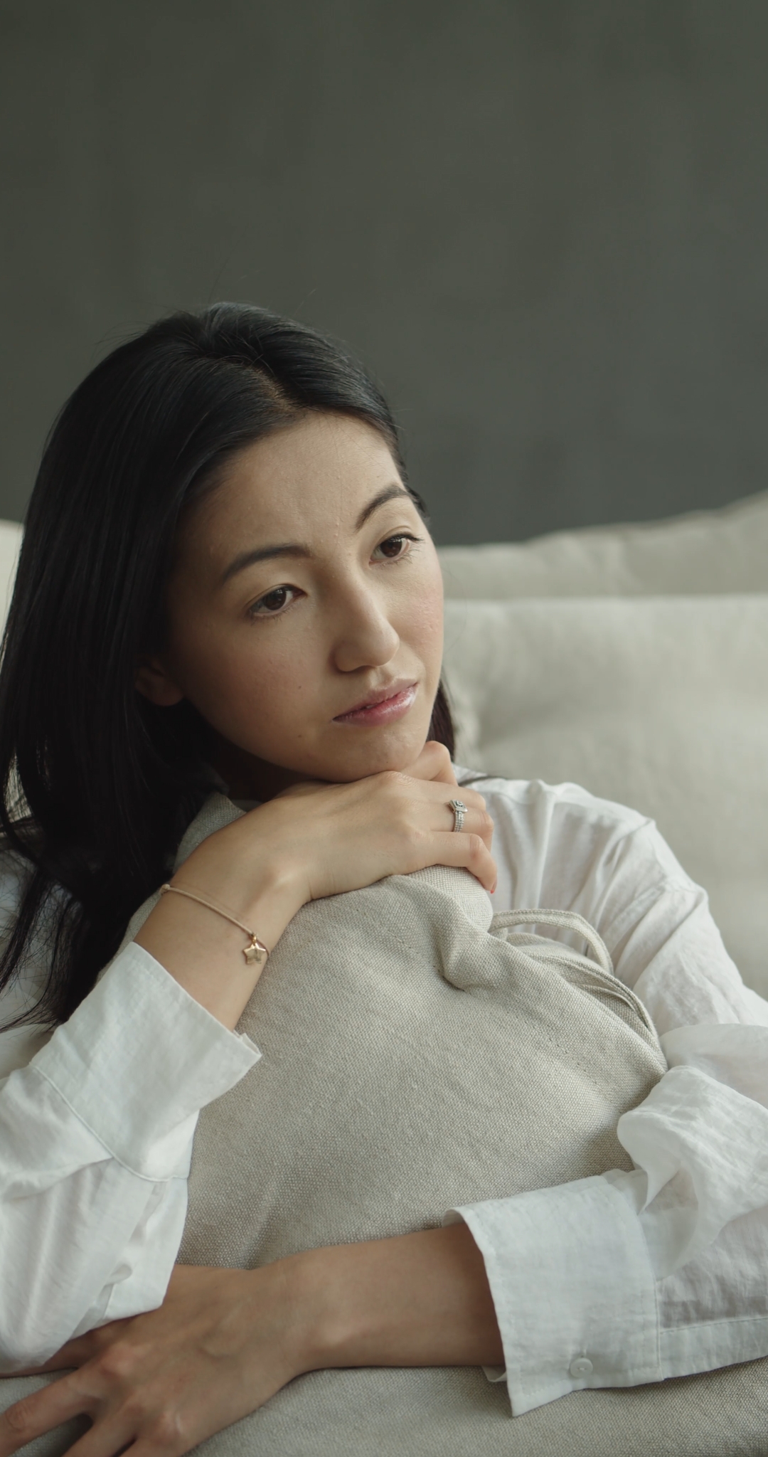 Woman Slowly Rocking Left and Right While Thinking