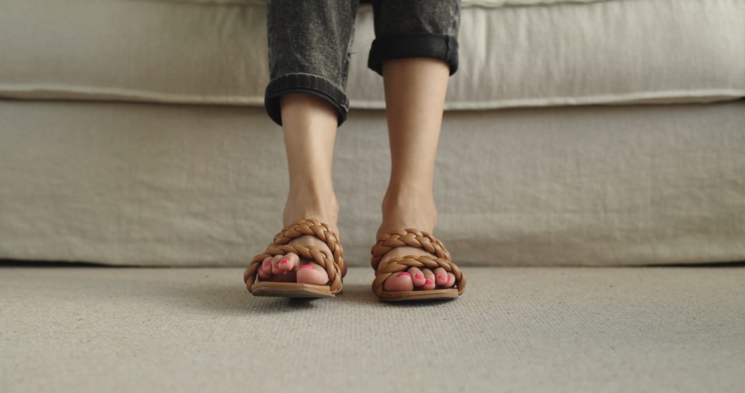 Pretty Feet with Toes Painted Pink